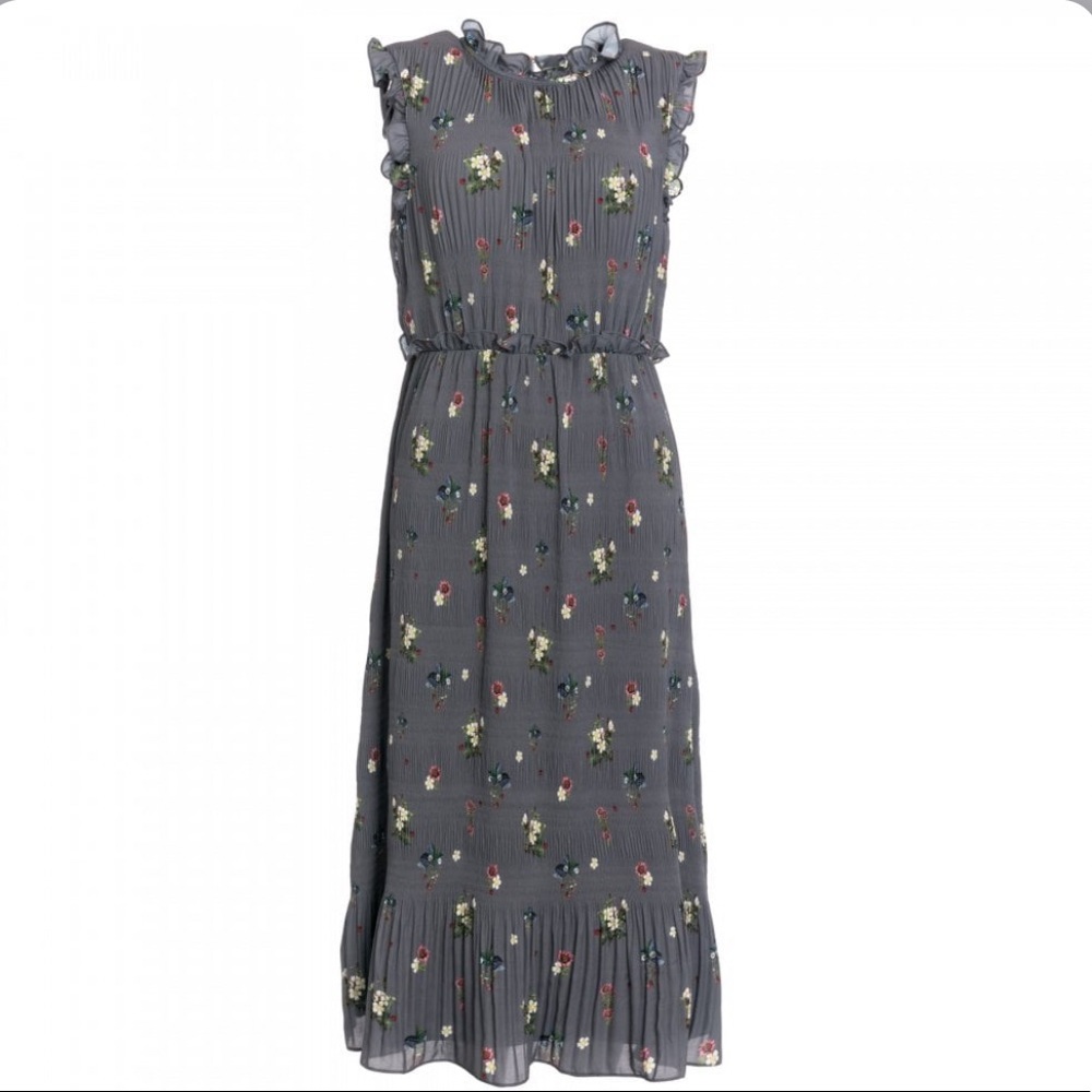 Ted Baker Gray Oracle Pleated Midi Dress Sz 2 or Small - Picture 10 of 10